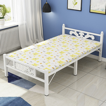 Dawn folding bed sheet bed Adult home office rental room Double simple portable lunch break Wooden iron bed