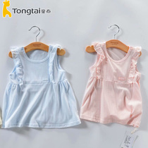 Tong Tai baby skirt summer thin girl dress 5-24 months little girl cotton foreign princess dress