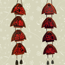 Chinese style National characteristic crafts Chinese style Gongxi Fat Cai Wooden wind Suzuki carving wall decoration Aisle pendant wall decoration