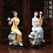 Creative ceramics Classical elegant lady characters Zen home living room TV cabinet Teahouse decorative crafts ornaments