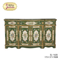 European luxury hand-painted 1 7 meters Green xuan guan ju locker door decoration cabinet Villa showroom furniture