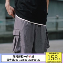 PSO Brand 19SS7 ice hemp cool straight loose shorts summer Tide Brand double pocket tooling five-point pants