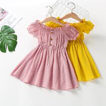 Girls summer Dresses 2021 new casual childrens short-sleeved chiffon dress baby foreign princess skirt tide
