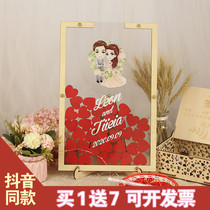 Transparent Signature Plate Brochure to the frame Shutai Benknot Wedding celebration Annual Meeting Fingerprint Arrangement Props Loving Wood Chip Creativity