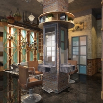 Solid wood mirror table single-sided mirror wall-mounted cabinet integrated retro beauty hair double face floor hair salon creative mirror