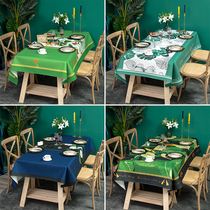 American rainforest style restaurant tablecloth waterproof anti-scalding thickened cotton linen coffee table cloth round table computer table cloth