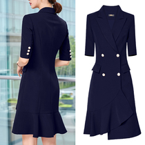 Double-row buckle suit Career Lie dress Overalls Sales Department Office flight attendant work clothes Temperament Goddess Van Suit High-end Autumn