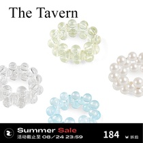 TheTavern Looops Crystal Pearldesign beaded natural fritillary transparent suitable for stacking 4 colors