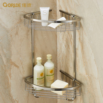 gorlde Jiade 304 stainless steel bathroom rack double shower room wall hanging triangle corner basket