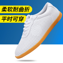 Jinwu Taiji shoes mens soft leather martial arts shoes womens beef tendons Tai Chi practice shoes spring and summer kung fu sports shoes