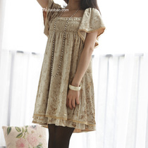 High-end custom noble princess autumn and winter high-quality Hong Kong velvet dress champagne