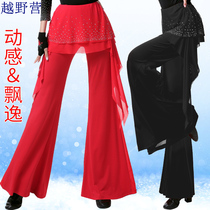 Off-road camp sailor dance pants Womens diamond flared pants Gitba wide leg pants High waist culottes Latin dance pants