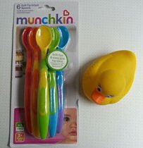 Munchkin Mackenzie Baby Children Color Long handle Little Spoon Baby Cutlery Kits