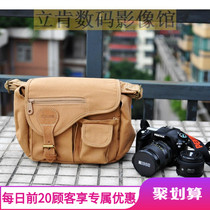Canon leather small retro canvas shoulder SLR micro single camera photography bag 550d 600d 650d 60d 60d