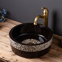 Jingdezhen Ceramics Terrace Basin Art Basin Balcony Round Imitation Antique Pure Handmade Toilet Wash Basin 7