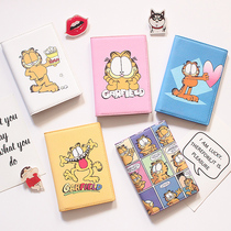 Super cute and cute Garfield passport cover ins simple cartoon passport holder bag ticket holder wedding certificate cover