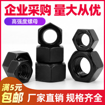 (M3-M24)8 Grade 10 Grade 12 hexagonal oxidation black high strength carbon steel nut nut screw cap