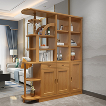 Solid wood wine cabinet and shoe cabinet integrated into the home double-sided isolation cabinet hall cabinet screen cabinet entrance door Feng Shui porch cabinet living room