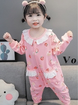 Baby sleeping bag spring and autumn thin cotton four seasons universal childrens home clothes Baby split legs anti-kick girls  pajamas