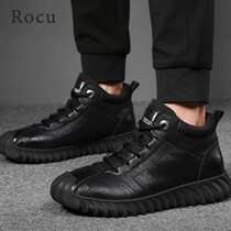 Rocu mens shoes 2020 Winter new cotton shoes gush warm and Korean version 100 hitch high help for men snowy boots