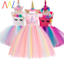 Christmas dresses baby girls dress unicorn kids girl clothes