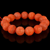 60 94G 14-14 5mm carved back grain beads south red agate ball bracelet bracelet