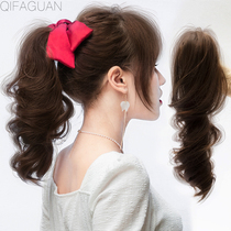  Ultra-lightweight wig ponytail hair grab clip strap type medium and long curls High realistic fluffy natural large waves Short
