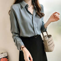 Loose retro port wind chiffon shirt womens 2020 spring and summer new design niche professional shirt long-sleeved top