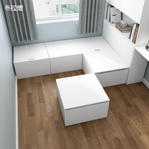 Tatami bed Wardrobe One-piece bed Modern simple cube combination High box storage bed Small apartment type stepping rice cabinet