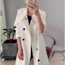 Van pure white windbreaker female medium long 2021 autumn and winter New OL commuter temperament thin high-end can be customized womens clothing