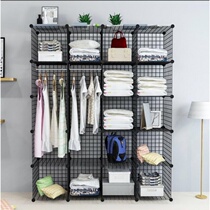 Shelf modern minimalist composition containing living room bookcase bookcase storage finishing frame iron mesh folding wardrobe