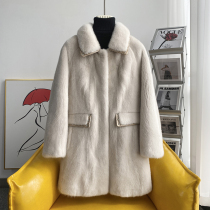 Zqqz imported whole mink fur coat women 2021 new slim fashion long mink fur coat D117