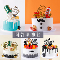 Chinese Moutai beer male God simulation cake model 2020 new net red plastic custom birthday cake sample