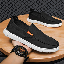 Old Beijing Cloth Shoes Mens Summer Breathable Thin Sails Shoes Cloth Shoes Sloth A Foot Pedal Black Deodorant 100 Lap Drive Laubo