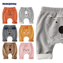 ins explosive spring baby cotton wool ring Haren pants pp pants baby fleece big butt pants