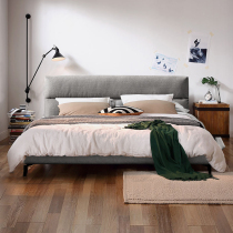Cloth bed simple modern double bed 1 8 meters soft bag small apartment atmospheric Net red ins master bedroom light luxury wedding bed
