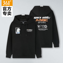 361 sports necropolis for men 2021 fall new warm and casual printed sweatshirt 361 degrees with cap long sleeve hooded sweatshirt