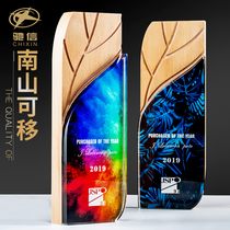 Solid wood medal custom creative lettering Certificate plaque award souvenir Wooden license plate Crystal trophy custom