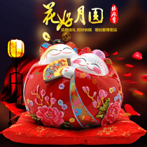 Jinshi Workshop Couple happy lucky cat Wedding gift ornaments Resin piggy bank wedding ideas