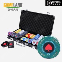 Game Mainland Texas Holdem Ceramic Chip Token Set A variety of black aluminum box Deputing Mahjong Hall Chess and Card Room