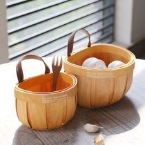 Kens hanging storage basket kitchen put onion ginger ginger garlic storage basket wall hanging bamboo woven small basket rattan egg basket