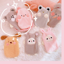 Cartoon cute small animal flush water hot water bag warm stomach student portable mini hand warm water bag