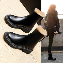 2021 spring new boots Korean fashion skinny single boots thick-soled leather shoes British style Martin boots