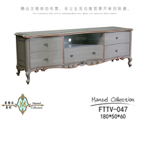 Isabella Law style palace windy full solid wood hand engraving hand-painted marble villa living room retro TV cabinet