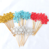 Snowflake cake insert card Ice and Snow Cake flag birthday cake insert card baking cake decoration card 10 bags