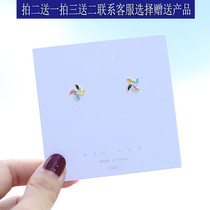 S925 pure silver color windmill ear nail girl Korean version Jane approch. small fresh personality cute student earrings gift