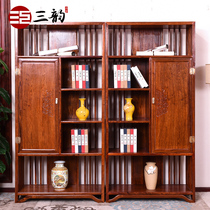 Mahogany Bok ancient frame new Chinese Rosewood dobao Pavilion solid wood antique rack hedgehog red sandalwood living room partition display cabinet