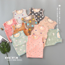 Autumn and winter new childrens warm vest men and women baby baby baby 1-4 years old cartoon vest velvet tide