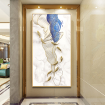Hand-painted oil painting entrance decoration painting modern light luxury nine fish picture corridor dining room hanging painting living room sofa background wall