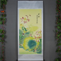 The new Chinese style mounting calligraphy painting hall painting celebrity hanging painting Chinese chinese painting rural lobby decoration painting lotus incense two dragonflies